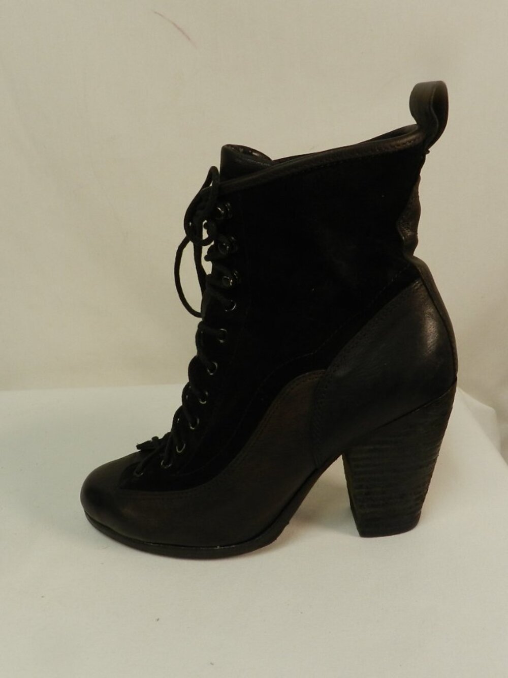 Rag & Bone Leather & Suede color-block heeled lace up boots Size Sz 37 US 7 - Picture 3 of 14